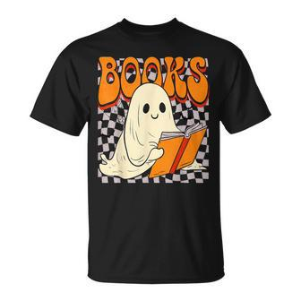Cute Ghost Read Books Librarian Teacher Halloween T-Shirt - Monsterry AU