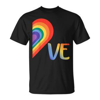 Cute Half Heart Love Lgbtq Pride Lesbian Gay Couple Matching Unisex T-Shirt | Mazezy