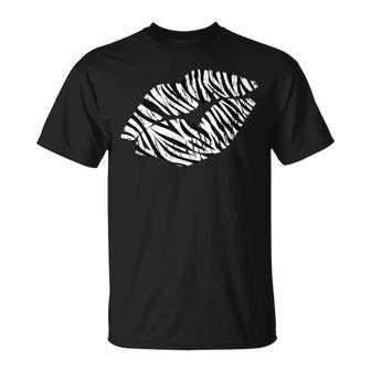 Cute Zebra Lovers Lips Kiss Print Graphic Adults Kids Gift Unisex T-Shirt | Mazezy UK