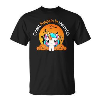 Cutest Pumpkin In The Patch Unicorn Witch Halloween Kawaii T-Shirt | Mazezy DE