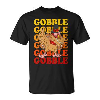 Dab Dance Gobble Turkey Thanksgiving Thankful Boys T-Shirt | Mazezy