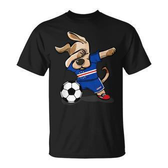 Dabbing Dog Cape Verde Soccer Fans Jersey Pride Football Unisex T-Shirt | Mazezy