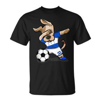 Dabbing Dog Honduras Soccer Honduran Flag Football Lovers T-Shirt | Mazezy DE