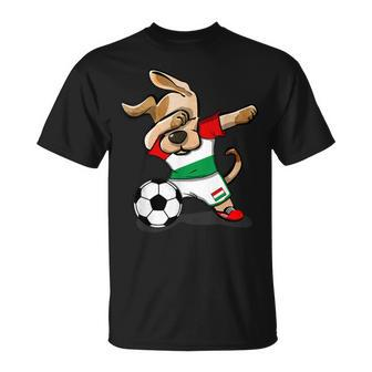 Dabbing Dog Hungary Soccer Fans Jersey Hungarian Football T-Shirt | Mazezy DE