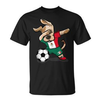 Dabbing Dog Mexico Soccer Fans Jersey Mexican Football Lover T-Shirt | Mazezy