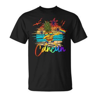 Dabbing Pineapple Gay Pride Lgbt Cancun Mexico Summer 2022 Unisex T-Shirt | Mazezy