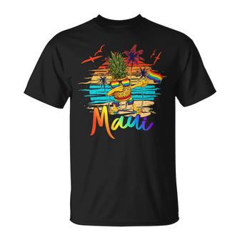 Dabbing Pineapple Gay Pride Lgbt Maui Hawaii Summer 2022 Unisex T-Shirt | Mazezy
