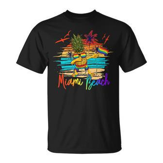 Dabbing Pineapple Gay Pride Lgbt Miami Florida Summer 2022 Unisex T-Shirt | Mazezy