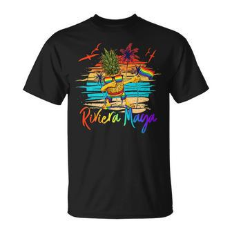 Dabbing Pineapple Gay Pride Lgbt Riviera Maya Mexico Summer Unisex T-Shirt | Mazezy