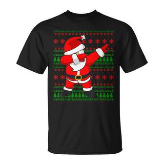 Dabbing Santa Claus Ugly Sweater Christmas T-Shirt | Mazezy