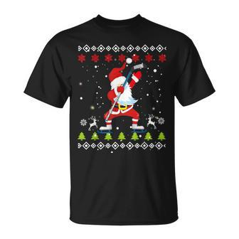 Dabbing Santa Hockey Ugly Christmas Sweater Xmas T-Shirt | Mazezy CA