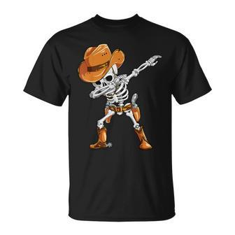 Dabbing Skeleton Cowboy Halloween Costume Boys T-Shirt - Thegiftio UK