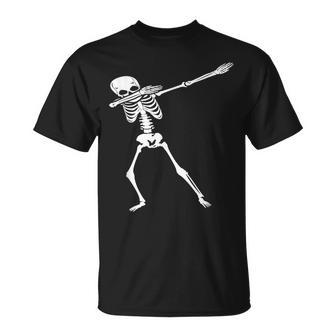 Dabbing Skeleton Halloween Funny Dab Hip Hop Skull Halloween Funny Gifts Unisex T-Shirt | Mazezy