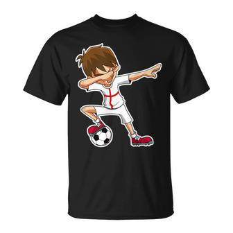 Dabbing Soccer Boy England English Flag Jersey T-Shirt | Mazezy AU