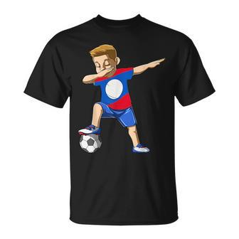 Dabbing Soccer Boy Laos Jersey Lao Unisex T-Shirt | Mazezy