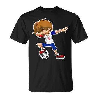 Dabbing Soccer Girl Croatia Croatian Flag Jersey Unisex T-Shirt | Mazezy