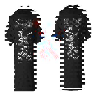 Dabbing Uncle Sam Fireworks 4Th Of July Funny Dab Dance Funny Gifts For Uncle Unisex T-Shirt | Mazezy