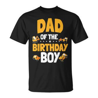 Dad Of The Birthday Boy Construction Worker Bday Party T-shirt - Thegiftio UK