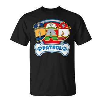 Dad Of The Birthday Boy Dog Paw Family Decorations Party T-Shirt - Seseable