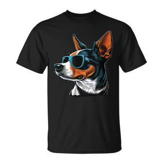 Dad Mom Cool Dog Sunglasses Rat Terrier Unisex T-Shirt - Seseable