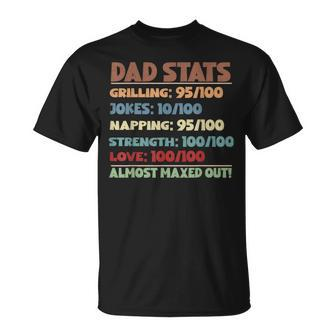 Dad Stats Gamer Dad Rpg Video Game Lover Fathers Day Gaming Unisex T-Shirt | Mazezy