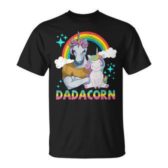 Dadacorn Unicorn Muscle Dad & Baby Fathers Day Gift Unisex T-Shirt | Mazezy