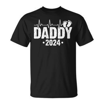 Daddy 2024 Heartbeat Daddy To Be New Dad First Time Daddy T-Shirt