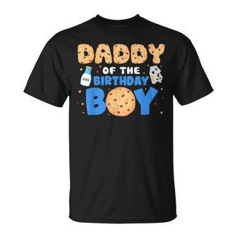 Daddy Of The Birthday Boy Milk And Cookies 1St Birthday T-Shirt - Seseable