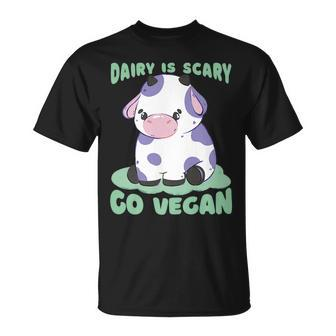 Dairy Is Scary Go Vegan Unisex T-Shirt | Mazezy