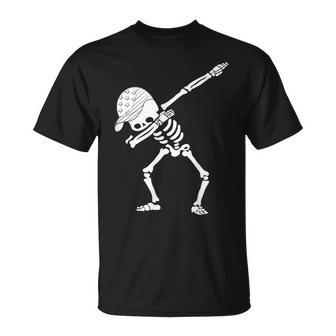 Dancing Dabbing Skeleton 4Th Of July American Flag Skellies Unisex T-Shirt | Mazezy
