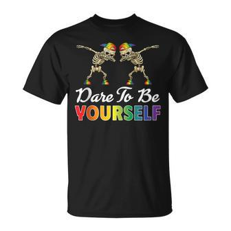 Dare To Be Yourself Cute Lgbt Gay Pride Unisex T-Shirt | Mazezy