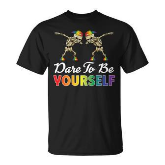 Dare To Be Yourself Cute Lgbt Gay Pride Unisex T-Shirt | Mazezy