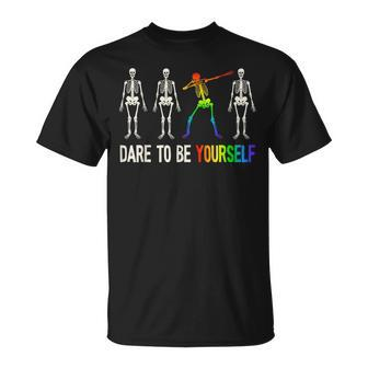 Dare To Be Yourself Lgbt Pride Lgbtq Unisex T-Shirt | Mazezy