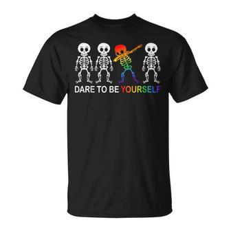 Dare To Be Yourself | Cute Lgbt Les Gay Pride Men Boys Unisex T-Shirt | Mazezy