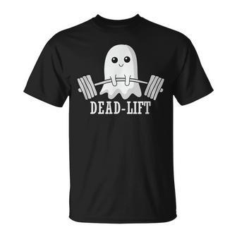 Dead Lift Ghost Halloween Ghost Gym Weightlifting Fitness T-Shirt - Seseable