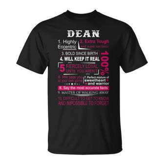 Dean Name Gift 100 Dean Unisex T-Shirt - Seseable