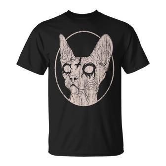 Death Metal Sphynx Cat T-Shirt | Mazezy