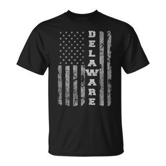 Delaware Pride American Flag Unisex T-Shirt | Mazezy