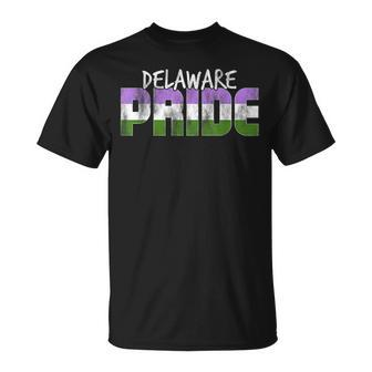 Delaware Pride Genderqueer Flag Unisex T-Shirt | Mazezy