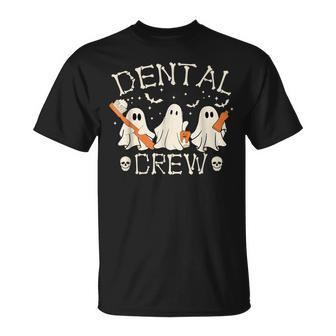 Dental Crew Boo Th Dentist Hygiene Retro Halloween T-Shirt - Monsterry