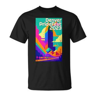 Denver Pridefest 2023 Lgbtq Gay Pride Mile High Diversity Unisex T-Shirt | Mazezy