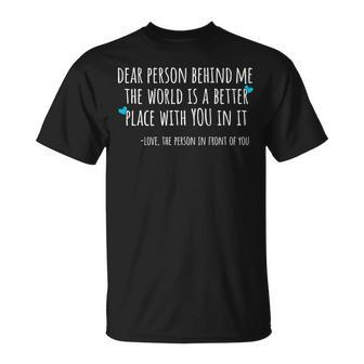 Depression & Suicide Prevention Awareness Person Behind Me T-Shirt - Monsterry