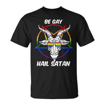 Devil Goat Symbol Lgbt Support Gay Pride Satan Halloween Unisex T-Shirt | Mazezy