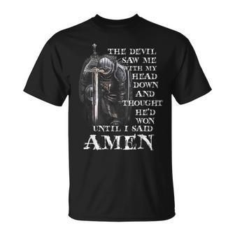 The Devil Saw Me With My Head Down And Thought He'd Won Mens T-Shirt - Monsterry AU