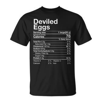 Deviled Eggs Nutrition Fact Thanksgiving Turkey Day T-Shirt - Monsterry