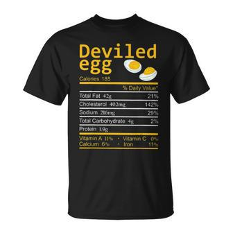 Deviled Eggs Nutritional Facts Label Foods Thanksgiving Gift Unisex T-Shirt | Mazezy