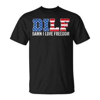 Dilf Damn I Love Freedom Patriotic 4Th Of July T-shirt - Thegiftio UK