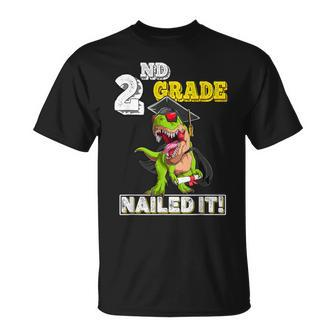 Dinosaur Graduation Hat Second Grade Nailed It Class Of 2033 Unisex T-Shirt | Mazezy