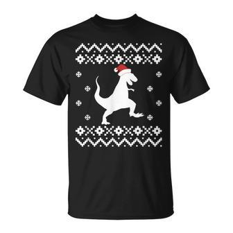 Dinosaur Ugly Christmas Sweater Trex Santa T-Shirt - Monsterry
