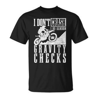 Dirt Bike Crash Random Gravity Check Motocross Racing T-Shirt | Mazezy